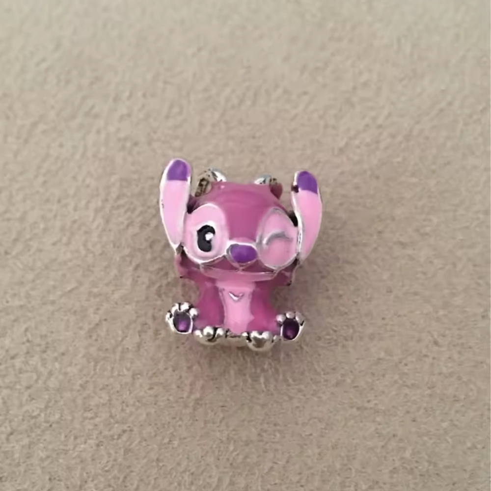 Pink and Purple Sterling Silver Charm